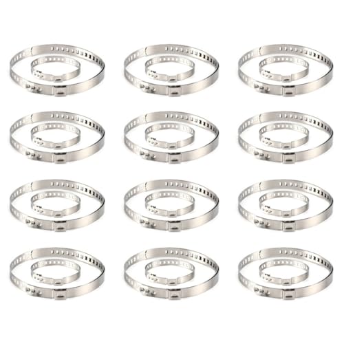 24 Pcs Auto CV Joint Boot Clamps Kit, 12 Pcs Small & 12 Pcs Large Stainless Steel Universal Adjustable Drive Shaft CV Boot Clamps For Most Cars