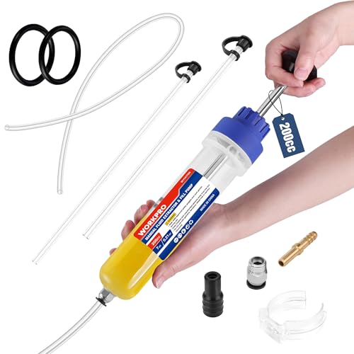 WORKPRO 200CC Manual Fluid Extractor, Multi-Purpose Oil Syringe Suction Pump, Manual Extraction and Filling Pump, Automotive Oil Syringe - size: 200cc