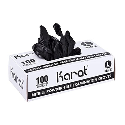 Karat Nitrile Powder-Free Gloves (Black) - Case of 1000 (Large)