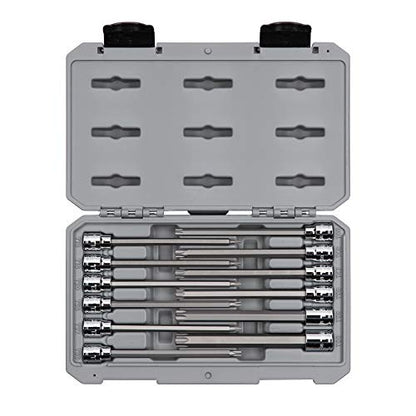 TEKTON 3/8 Inch Drive Long Torx Bit Socket Set, 12-Piece (T10-T60) | SHB91305 - size: 12-Piece (T10-T60)