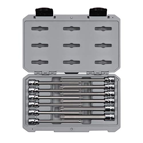 TEKTON 3/8 Inch Drive Long Torx Bit Socket Set, 12-Piece (T10-T60) | SHB91305 - size: 12-Piece (T10-T60)