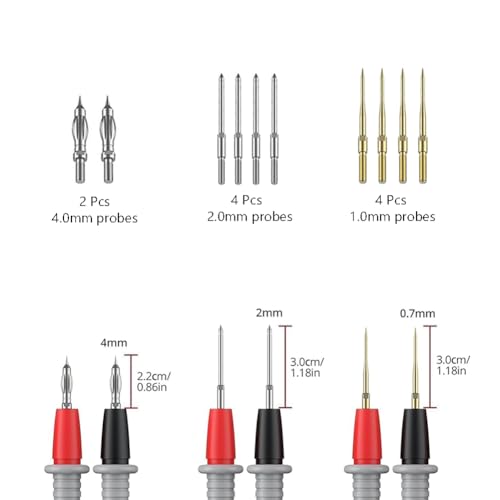 17PCS Multimeter Leads Kit, Multi Test Probes Set with 4mm/2mm Alligator Clips, Replaceable Precision Sharp Probe Pins for Industrial Car Home Electrical Testing - style: Test Lead Kit 17Pcs
