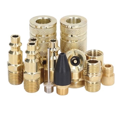 14PCS Air Compressor Kit with 1/4 Inch Quick Connector, Nylon Air Hose Kit for Automotive Repair and Cleaning, Includes Blow Gun and Fittings for Dual - Use Pneumatic