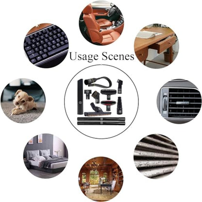 Universal Vacuum Attachments for Shop Vac Accessories Vacuum Hose | 11 Pcs 1 1/4" Vacuum Cleaning Tool with 1 7/8" to 1" Vacuum Hose Adapter, 1.25" Hardwood Floor Brush & Crevice Tool - size: vacuum attachments-11pc
