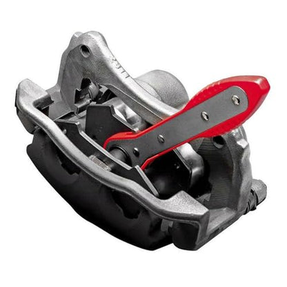 Ratchet Brake Caliper Adjustment Tool,Brake Caliper Press Caliper Piston Spreader Brake Tools,Brake Caliper Piston, Brake Caliper Press Ratchet with 2 Caliper Hooks 2 Steel Plates and Gloves (Red) - color: Red