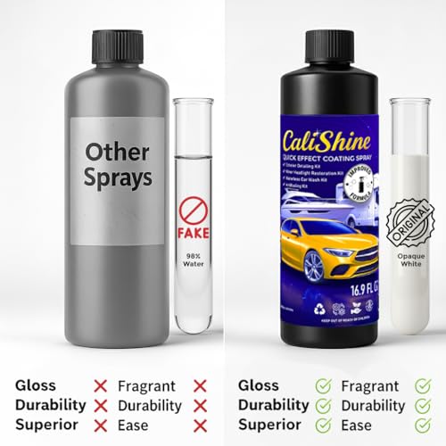 CaliShine Quick Effect Coating Spray - 16.9 fl oz Waterless Ceramic Car Wax Coat - Detail Polish & Cleaner for Cars Boat Body & Glasses, Window Glass and Headlight - Shine Restoration Kit (500 ml) - size: 16.9 Fl Oz (Pack of 1)