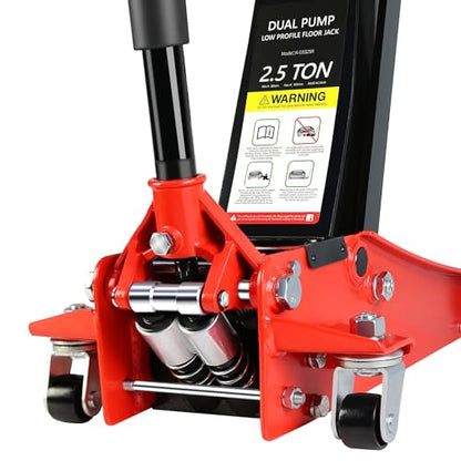 Professional Heavy Duty Hydraulic Floor Jack, 2.5 Ton (5500lb) Capacity, Red, Compatible with Car, Truck, SUV, Steel, Hydraulic, 3.5"-19.5" Lift Range - color: Lift 3.5"-19.5" 2.5 Ton(5,500lb) Red Steel