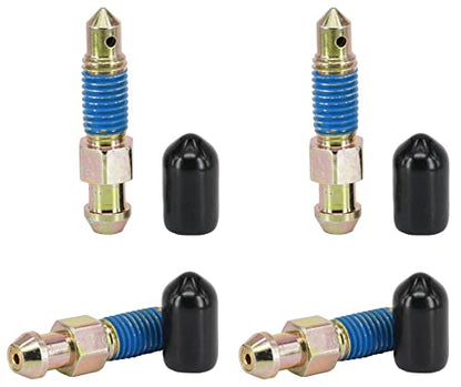 4 PCS Speed Bleeder, Bleeder Valve, Brake Bleeder Screws, Quick Bleeders with Dust Caps, M7x1.0-34.5mm, H9411-4, 105400, 639570 - size: M7x1.0 - 34.5mm (4 PCS)