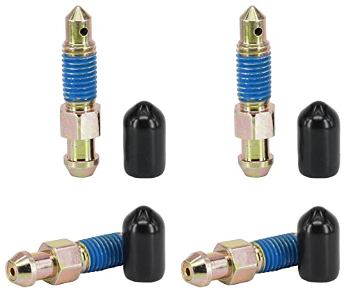 4 PCS Speed Bleeder, Bleeder Valve, Brake Bleeder Screws, Quick Bleeders with Dust Caps, M7x1.0-34.5mm, H9411-4, 105400, 639570 - size: M7x1.0 - 34.5mm (4 PCS)