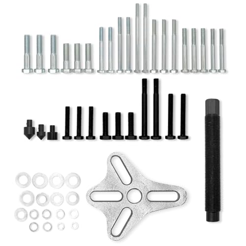 Harmonic Balancer Puller 46pcs Steering Wheel Puller Flywheel Remover Crankshaft Pulley Removal Steering Wheel Pulling Set