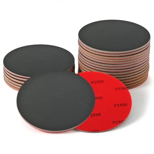 MAXMAN 18pcs Foam Sanding Pads, 5 Inch Bowling Sanding Pads, 2500 Grit Sanding Sponge Set, Reusable Wet Dry Sandpaper Block for Random Orbital Sander, Wood, Metal, Auto Polishing & Curved Surface - size: 5 inch, style: 2500 Grit
