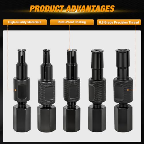 GOOACC 9PCS Blind Inner Bearing Puller Set, Slide Hammer with Expandable Collets 8-32MM Blind Hole Collet Bearing Slide Hammer Puller Set Internal Pilot Bearing Removal Tool for Axles Bearings, Black - color: 9pc Blind Inner Bearing Puller Black