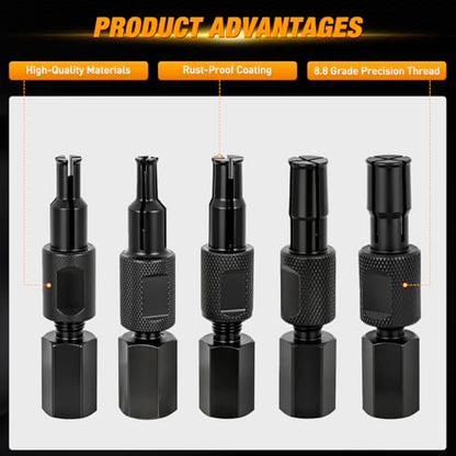 GOOACC 9PCS Blind Inner Bearing Puller Set, Slide Hammer with Expandable Collets 8-32MM Blind Hole Collet Bearing Slide Hammer Puller Set Internal Pilot Bearing Removal Tool for Axles Bearings, Black - color: 9pc Blind Inner Bearing Puller Black