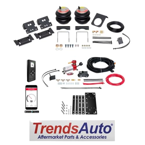 TrendsAuto Firestone Airide Red Label Rear Air Spring Kit with Air Command Single Wireless App & Remote Kit Standard Compressor fits 2013 2026 Ram 3500 4WD | Includes TrendsAuto Decal - size: Single Path
