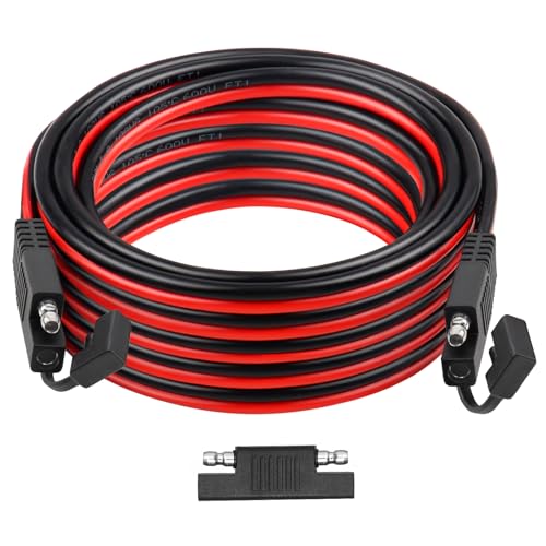 SAE Extension Cable 35FT–SAE to SAE Heavy Duty 10AWG Tinned Copper Wire with SAE Battery Cable Terminal Connectors for Automotive, RV, Marine, and Solar Applications. - size: 35 FT