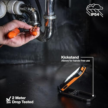Klein Tools 56079 Slim Rechargeable Personal Work Light, 500-Lumen, Magnetic LED Portable Flashlight, 360-Degree Rotation and Carabiner, USB-C Rechargeable Inspection Light