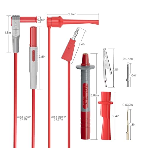 Goupchn 16PCS Multimeter Test Leads Kit for Multimeter Electrical Testing | Alligator Clips, Banana Plug to Test Hook Clips Wire, Replaceable Precision Sharp Probes - style: 18PCS