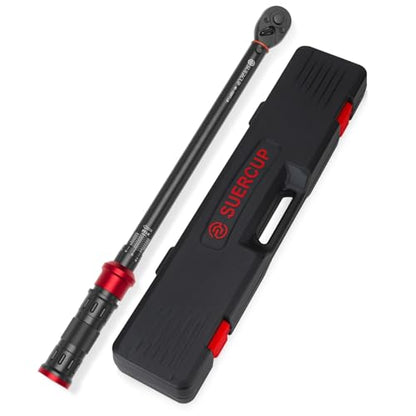 SUERCUP Torque Wrench 1/2-Inch Drive, 40-320Ft.Lb, for Motorcycle & Auto | 4.2-433.6Nm, 72-T Dual-Direction, ±3% Accuracy, Click Alert, for Car Lug Nuts, Engine, Suspension, Moto & Machinery Bolt - size: 1/2" 40-320FT.LB/54.2-433.6N.m