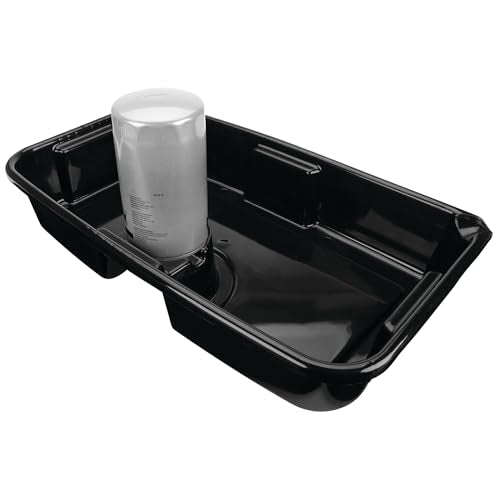 Performance Tool W4079 11-Quart Oil Drain Pan, Chemical-Resistant, Oil Filter Stand, Black - style: 11 Quart Drain Pan