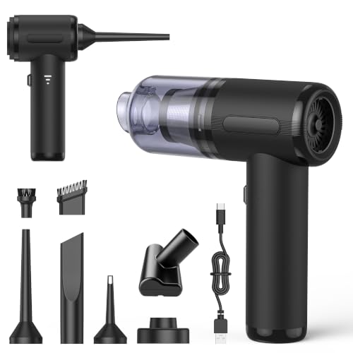 Car Vacuum,Handheld Vacuum,18000PA High Power,3 Speed Vacuum for Car | 3 Speed Portable Rechargeable Vacuum Cleaner with Brushless Motor,Cordless Small Vacuum for Car & Air Blower & Pump - color: Black
