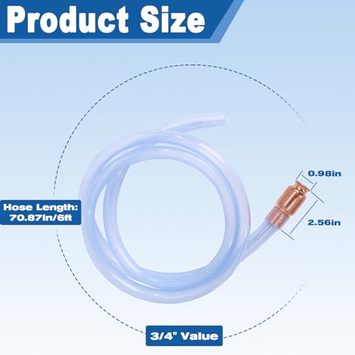 2 Pack 3/4" x 6FT Gas Siphon Hose, Shaker Siphon Pump for Gasoline, Diesel, Fuel & Water Transfer, Upgrade Multi-Purpose Self Priming Hose - size: 2 Pack