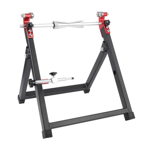 Tbest Wheel Balancer Truing Stand Portable Adjustable Balancing Tool for Sport Bike Fits up to 23in Rim Black