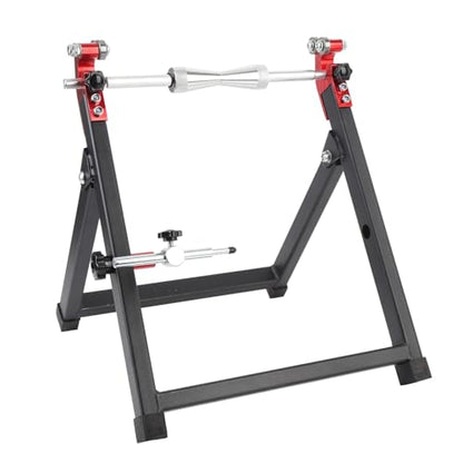 Tbest Wheel Balancer Truing Stand Portable Adjustable Balancing Tool for Sport Bike Fits up to 23in Rim Black