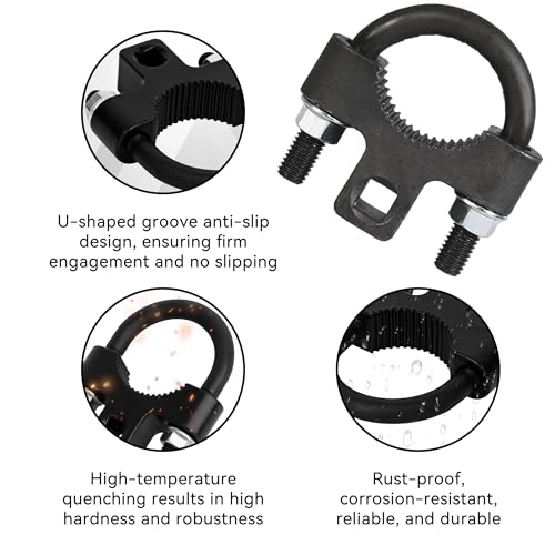 Inner Tie Rod Removal Tool, 3/8" U-Shaped Inner Tie Rod Tool with Non-Slip Teeth, Carbon Steel Inner Low Profile Tool for Car Chassis Rocker, Vehicle Tie Rod Installation Accessories