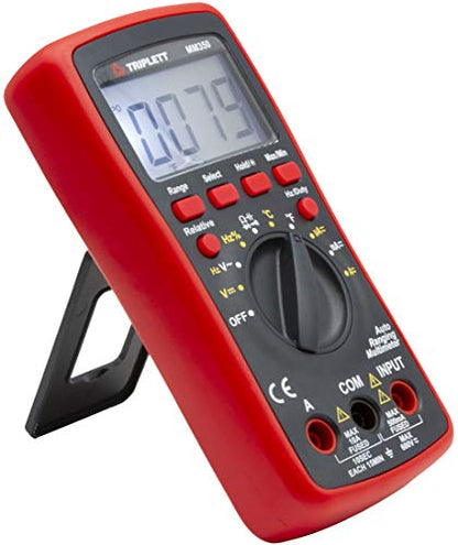 Triplett MM350 True RMS 4000 Count Manual Ranging Digital Multimeter - AC/DC Voltage, AC/DC Current, Resistance, Temperature, Diode, Continuity - size: MM350, style: Standard
