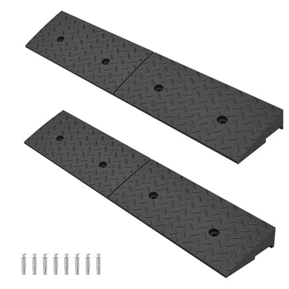 2 Pack 4'' Rise Rubber Curb Ramp Heavy Duty Loading Rubber Curb Ramps，Suitable for Cars, Bicycles, Motorcycles, Lawn Mowers, Mobile Pets (38.6 x 11.8 x 4 Inch) - size: 4" Rise