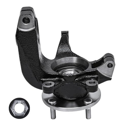 Detroit Axle - Front 4pc Steering Knuckles Kit for 08-11 Ford Focus, 2 Steering Knuckles & Wheel Bearing Hubs 2 Outer Tie Rod Ends 2008 2009 2010 2011 Replacement - size: 4SU47696/Kit
