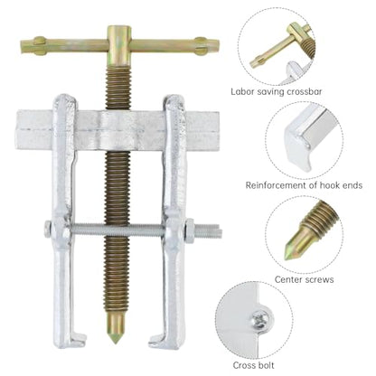 ChgImposs 3 Inch Two Jaw Bearing Puller Tool, Adjustable Carbon Steel Gear Pulley & Flywheel Remover Kit for Motorcycle, Car & Machine Use - size: 3 Inch