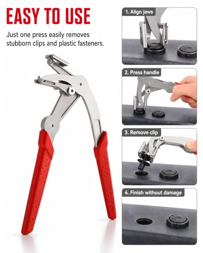 Car Clip Pliers Removal Tool Kit, Automotive Trim Removal Tools with Panel Pry Set, Fastener Clip Remover, 8mm Expansion Screws, Screwdriver, Interior Door Panel Repair Tool Kit