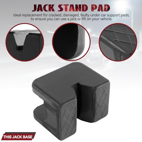 Universal Axle Car Jack Stand Pad Rubber Slotted Guard Support Block Lifting Lift Frame Rail Pinch Protector Anti-Slip Floor Cushion - size: 6Ton & 4Pcs