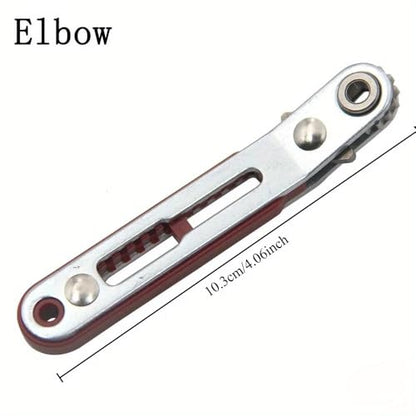 2 Pcs Multi-functional Reversible Ratchet Screwdriver Set, Offset Angled Handle, Cross Slotted Flat Screwdriver Bits, Dual Direction Forward Reverse Repair Hand Tools