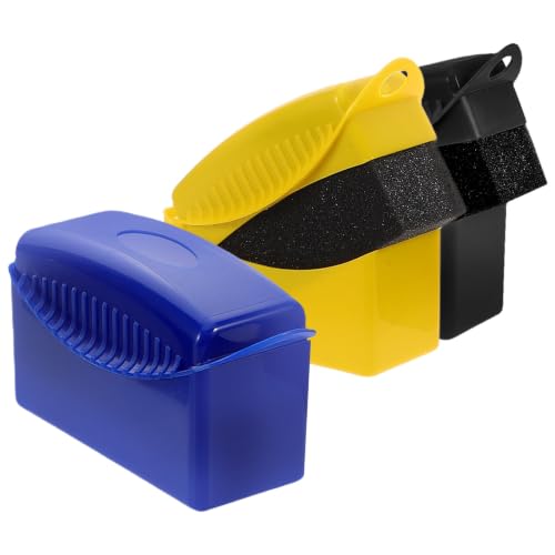 INOOMP 3pcs Car Care Set with Tire Applicator Brush, Car Sponge Brushes, and Wax Applicator Pads for Tire Touch and Interior Cleaning, Plastic and Sponge Material