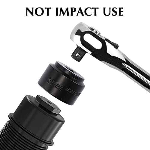 EMENTOL 7PCS 3/8" Drive Low Profile Oil Filter Socket, CR-V, Oil Filter Cap Remover and Installer Tool Set, 24mm, 25mm, 27mm, 28mm, 29mm, 32mm, 36mm, Oil Filter Cap Wrench Tool Kit