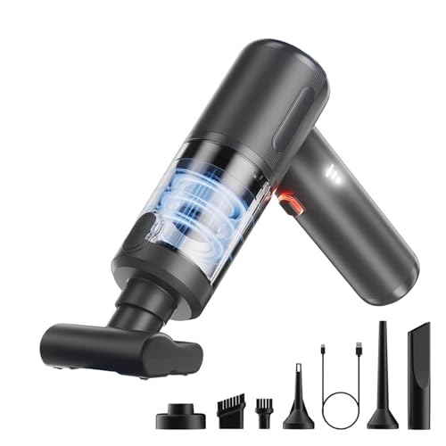 Handheld Car Vacuum Portable Cordless Interior Cleaner, 20000Pa Ultra-Strong Suction & Air Duster, Brushless Motor & HEPA Filter, 100W High Power Mini Vacuum Cleaning Kit for Home, Office, Pet Hair