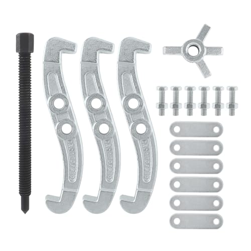 ChgImposs 8 Inch 3-Jaw Gear Puller, 2 Jaw 3 Jaw Puller for Pulley Gears Bearings and Flywheels, Heavy Duty Pulley Puller with Reversible Jaws, High Carbon Steel Removal Tool Bearing Puller Tool - size: 8 Inch