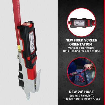 Milton Precision Digital Tire Pressure Gauge S-580ekit, Made In USA Most Accurate Inflator Gauge Available, Perfect for Professional Technicians, Easy to Read Display, 0-160 PSI Pressure Range, Red