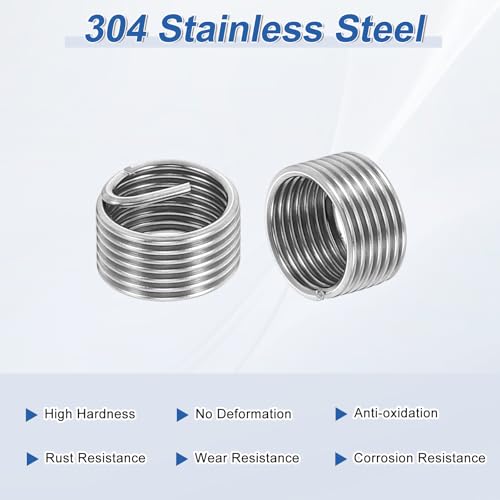 PATIKIL Wire Thread Inserts 3/8-24 UNF 1D 9.5mm, 20Pcs 304 Stainless Steel Helical Coiled Wire Screw Threaded Sleeve Sheath for Mechanical Equipment Automotive Repairs - size: 3/8-24 UNF, 9.5mm