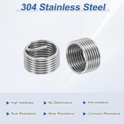 PATIKIL Wire Thread Inserts 3/8-24 UNF 1D 9.5mm, 20Pcs 304 Stainless Steel Helical Coiled Wire Screw Threaded Sleeve Sheath for Mechanical Equipment Automotive Repairs - size: 3/8-24 UNF, 9.5mm