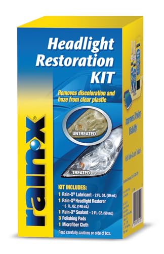 Rain-X 800001809 Headlight Restoration Kit - Cleans and Restores Headlights By Removing Haze and Discoloration Due to Oxidation - style: Headlight Restoration Kit -No Tools Required