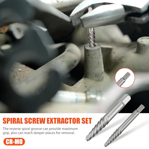 Coobeast 26Pcs Bolt Extractor Kit and Left Handed Drill Bit, Easy Out Screw Extractor with Reverse Drill Bit Extractor Set for Damaged Stripped Broken Lug Nut Bolt and Nut Remove with Hex Adapter - size: 26 PCS