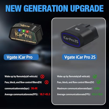 Vgate iCar Pro 2S Bluetooth OBD2 Scanner Fixd Car Diagnostic Tool Code Reader for Android & iOS & Windows, Black