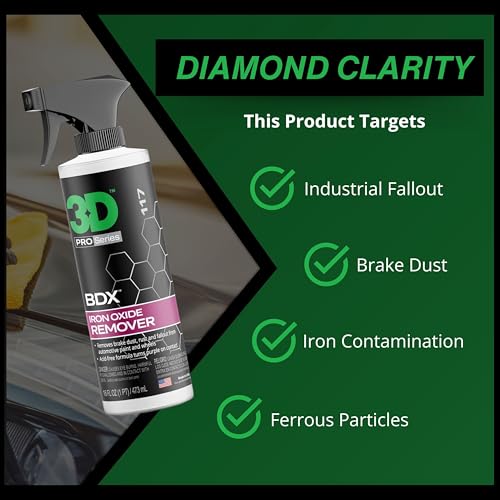 3D BDX Iron Remover – Fast Acting Fallout & Brake Dust Cleaner | Purple Color-Changing Spray for Wheels & Paint | Acid-Free | Made in USA | Car Detailing | 16 oz - size: 16 Fl Oz (Pack of 1)