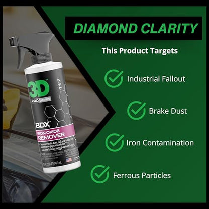 3D BDX Iron Remover – Fast Acting Fallout & Brake Dust Cleaner | Purple Color-Changing Spray for Wheels & Paint | Acid-Free | Made in USA | Car Detailing | 16 oz - size: 16 Fl Oz (Pack of 1)