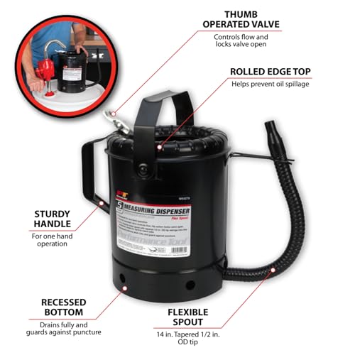 Performance Tool W54279 5-Quart Flex-Spout Measuring Dispenser Black