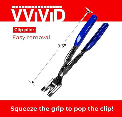 VViViD 3 Piece Clip Plier Set - Removal Tool Bundle for Automotive Door Panels, Dashboard Repairs and Fasteners