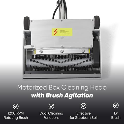 Dapper Commercial Box Carpet Extractor with 13" Motorized Brush Head, Hot Water Extraction, Strong Suction and 14.5/10.5 Gal Tanks — Ideal for Hotels, Offices, & Commercial Cleaning - size: 14.5 Gal - Hot Water Extraction